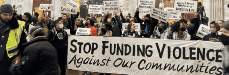 Más de 80 grupos llegan a DC exigiendo alto al fuego en Gaza y por derechos de los migrantes