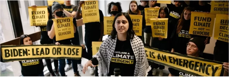 ‘Lead or Lose’: 21 Arrested Blockading Biden Campaign HQ Over Climate, Gaza